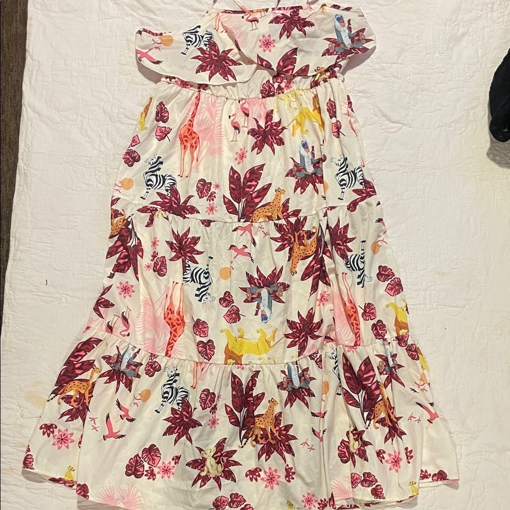 Disney Floral Tiered Dress with Animal Print